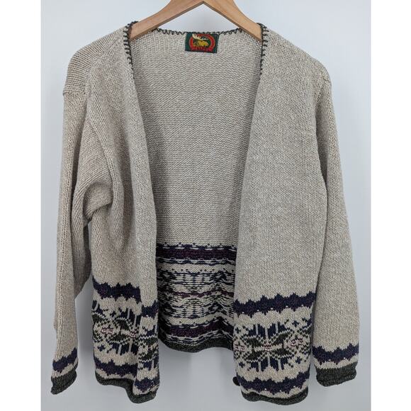 ALPS Women’s Small Cardigan Sweater Nordic Pattern Made in USA 80% Cotton VTG - Picture 2 of 6
